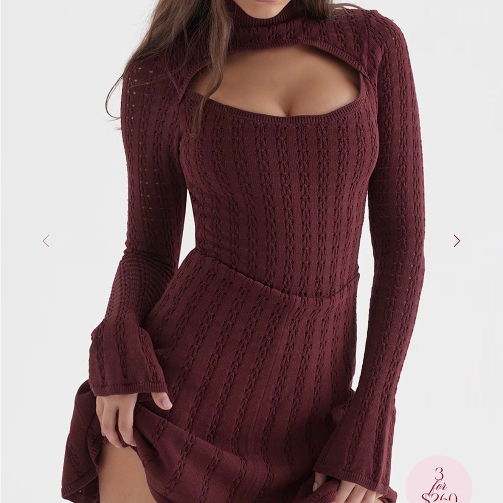 House of CB Evalina corset long sleeve sweater dress nwt in original box
